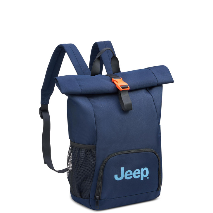 Jeep JS016D Rolltop Laptop Travel Backpack Navy