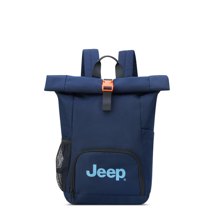 Jeep JS016D Rolltop Laptop Travel Backpack Navy