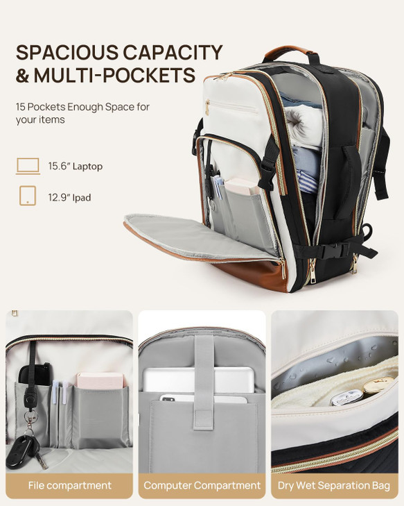 Telena Travel Backpack for Women 156 inch Laptop Backpack TSA Carry on Backpack Personal Item Size Flight Approved Trave