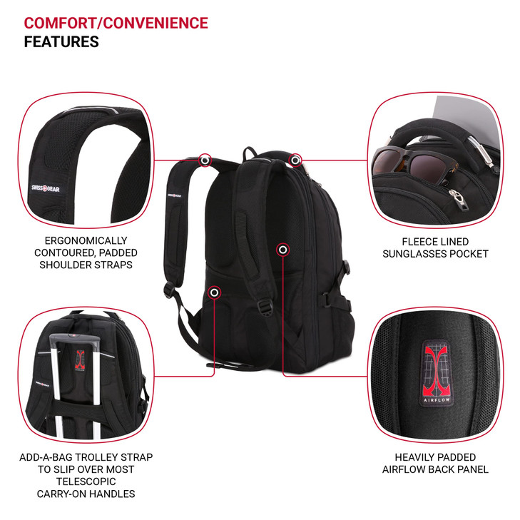 SwissGear 2769 ScanSmart Laptop Backpack Fits Most 16 Inch Laptops TSA Friendly Work School Mens and Womens Black