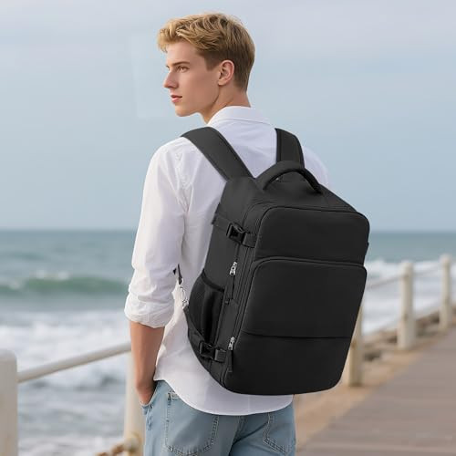 Sinaliy Travel Backpack Carry on Flight approved Travel Bag with MultiPockets Waterproof 173inch Laptop Backpack for Men