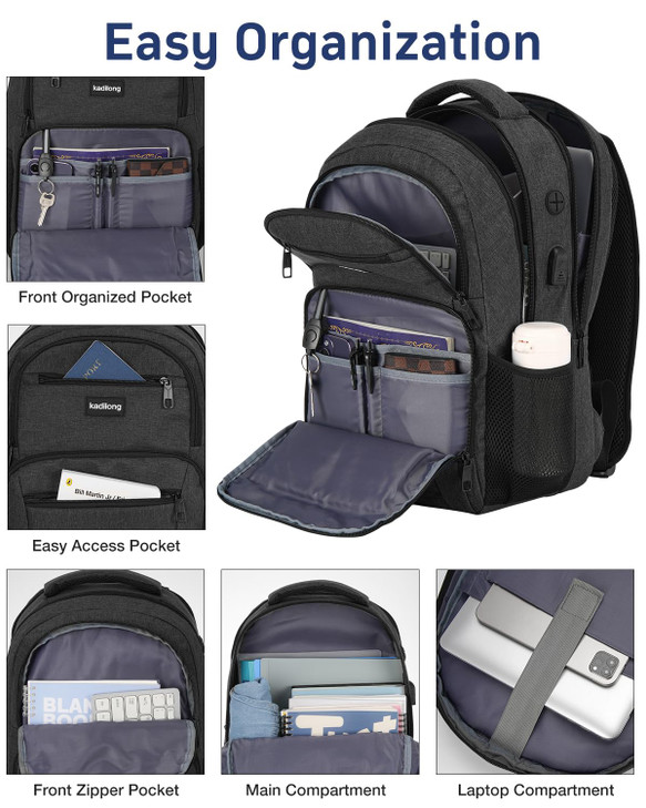 kadilong 173 Inch Backpack for MenBook Bag School Backpacks for Teen Boys with USB ChargerBack Pack Bagpack Mochilas for