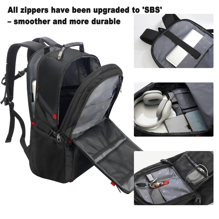 184in Men Laptop Backpack with Shoe Compartment for Gym Hiking BusinessLarge Carry On Travel Bag with PC CompartmentWate