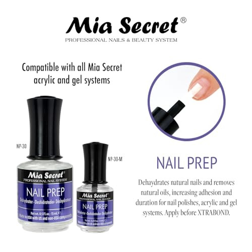 Mia Secret Professional Acid Free Natural Nail Prep Dehydrator, 15ml - Enhanced Bonding Dehydrator for Acrylic Powder and Gel Nail Polish online at globaldelivered