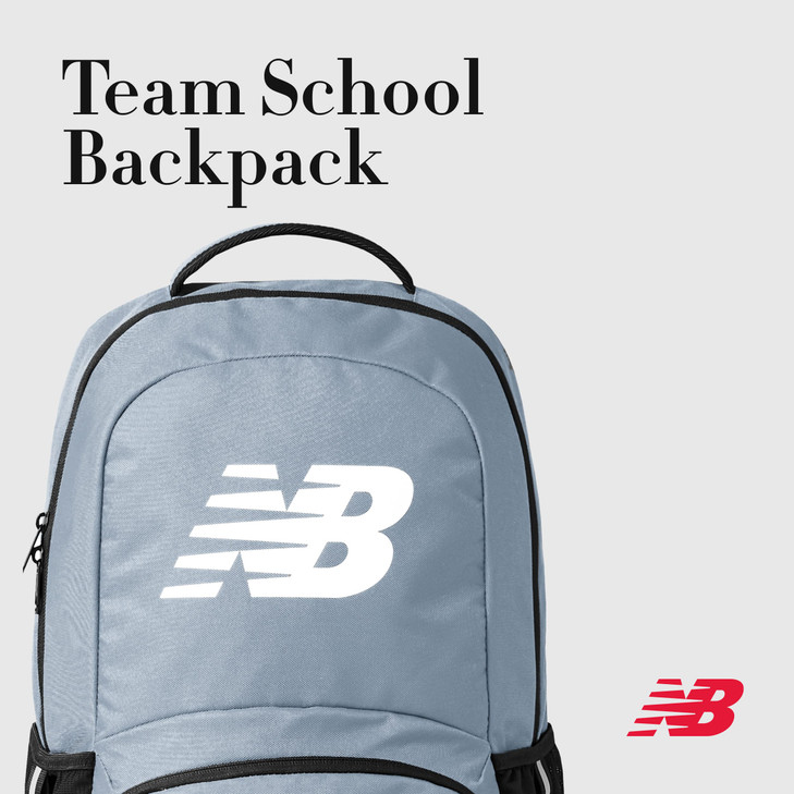 New Balance Laptop Backpack Team Travel Sports Gym Bag for Men and Women Grey 18 Inch