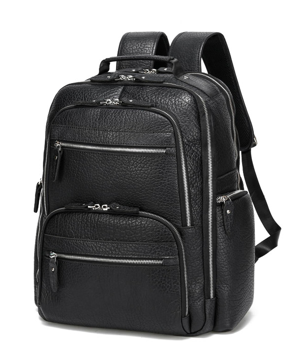 Taertii Leather Backpack For 173 Laptop Travel Weekender Large Capacity Business Travel Hiking Overnight Shoulder Daypac