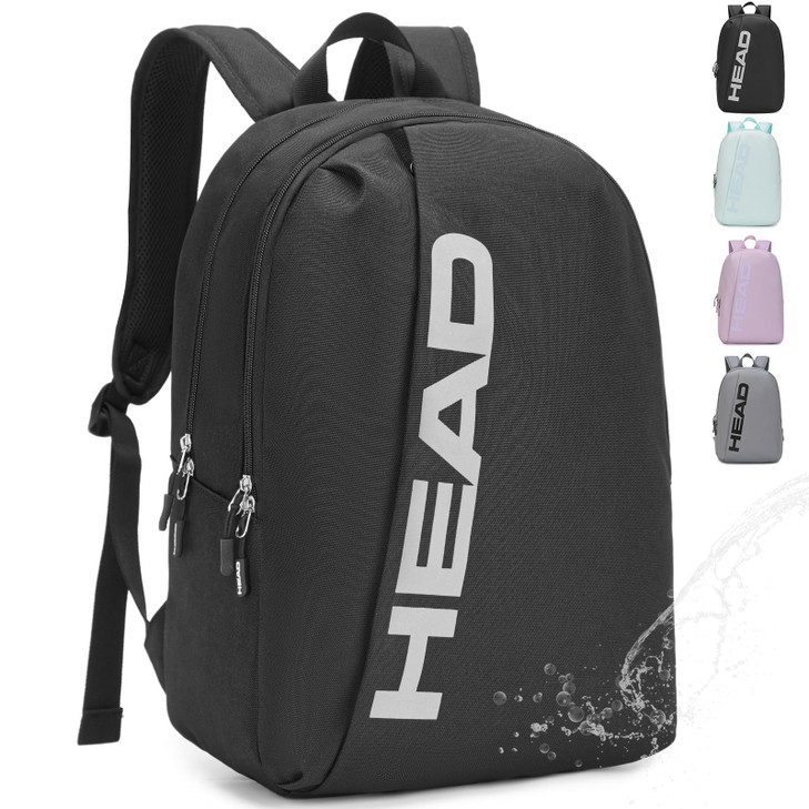 HEAD Waterproof Sports Gym Backpack for Women Men Large Casual Daypack Travel Backpacks for CollegeWeekender OvernightWo