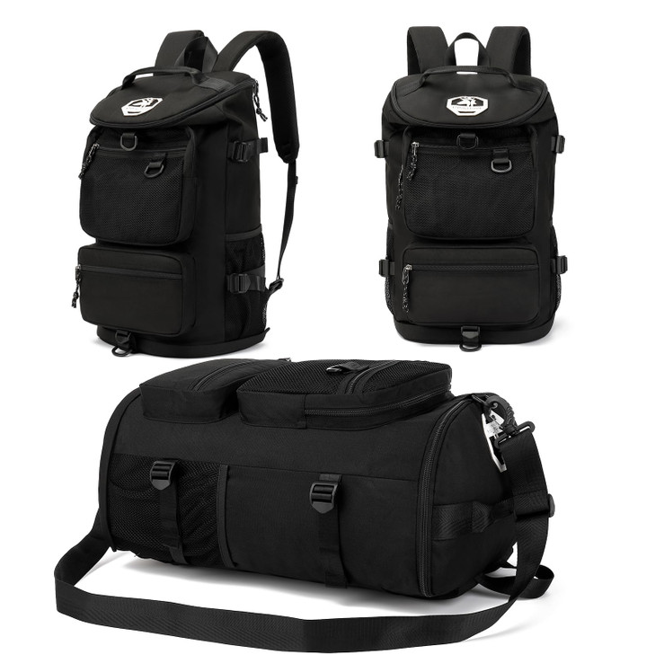 Solid color gym duffel bag backpack wrestling bagwith shoe compartment 4 kinds of back method waterproof travel sports w