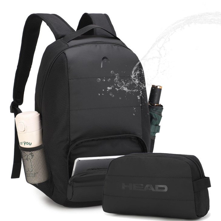 HEAD Waterproof Travel Laptop Backpack for Men Lightweight Casual Daypack Backpacks with Toiletry Bag for WorkCollegeSpo
