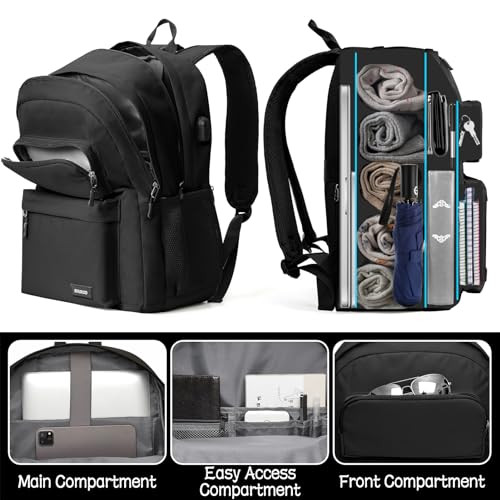 BIKROD Backpack for School Teen Boys and Girls School Backpack for Men and Women Large Kids Bookbag with USB Charging Po