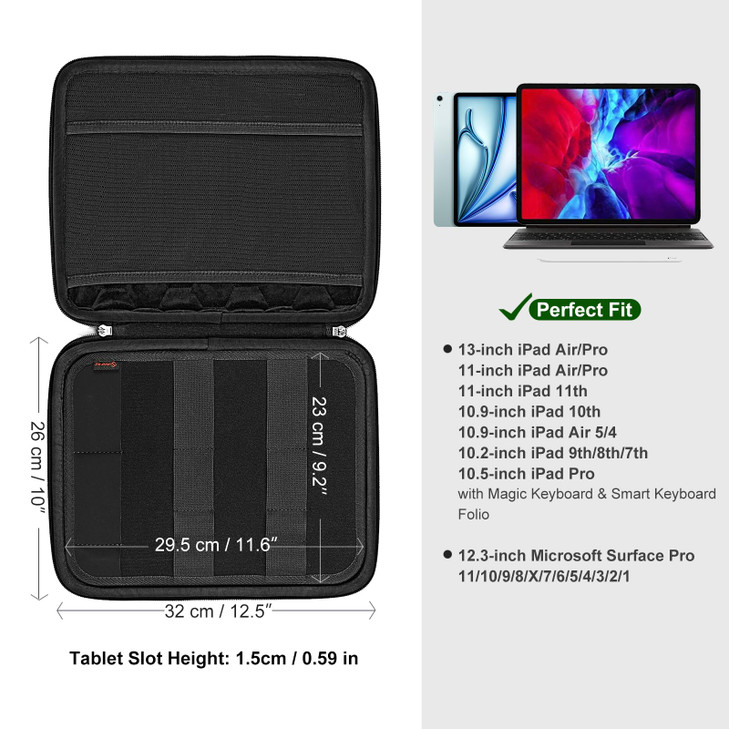FINPAC Hard Tablet Sleeve Case for iPad Pro 13inch M5M4 iPad Air 13inch M3 2025 Pro 129 6th5th Portfolio Organizer Bag f