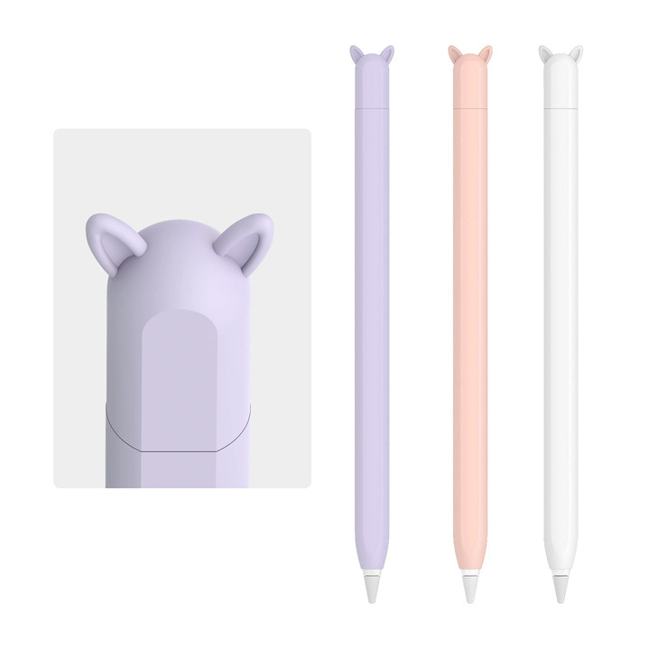 3 Pack Cute Ear Case Silicone Skin Cover for Apple Pencil 2nd Generation Accessories Compatible with iPad Pro 11 129 inc