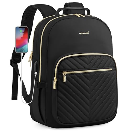 LOVEVOOK Laptop Backpack Purse for Women Work Travel Computer Bags College School Backpack for Student Girl Quilted Casu