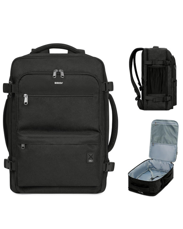 WANDF Expandable Travel Backpack For Spirit Airlines Personal Item Bag 18x14x8 with Wet Pocket 17 Inch Laptop Backpack f