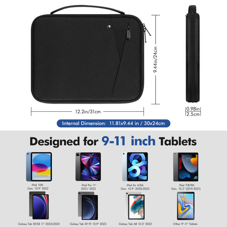 MoKo 911 Inch Tablet Sleeve Carrying Case with Handle Padded Protective Travel Bag for New 11inch iPad Air 3Pro M5 A16 2