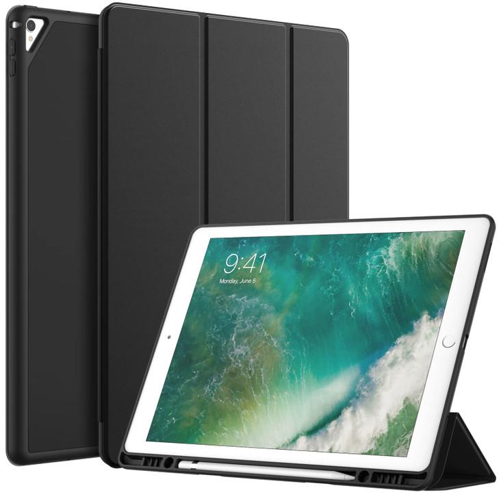 JETech Case for iPad Pro 129 Inch 20152017 Model 1st2nd Generation with Pencil Holder Slim Tablet Cover with Soft TPU Ba