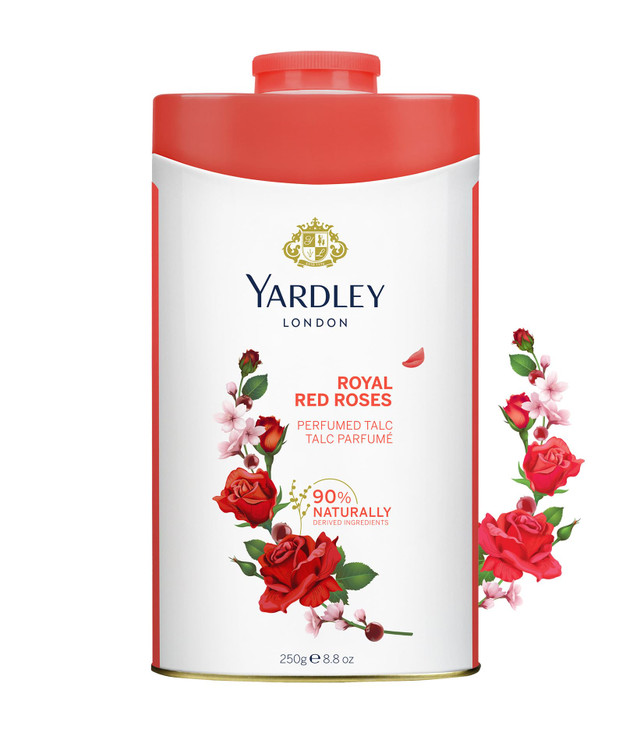 Yardley London Perfumed Talc, Red Roses, 8.8 oz, 250 g online at globaldelivered