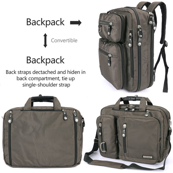 FREEBIZ 184 Inches Laptop Bag Multifunction Briefcase Backpack with Handle and Shoulder Strap Fits Up To 19 Inch Laptops