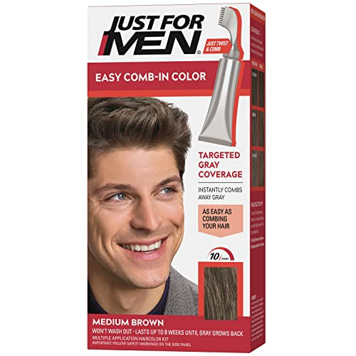 Just For Men Easy Comb-In Color Mens Hair Dye, Easy No Mix Application with Comb Applicator - Medium Brown, A-35, Pack of 1 online at globaldelivered