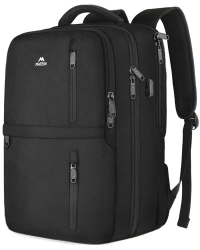 MATEIN Carry on Backpack Flight Approved Travel Backpack with USB Port TSA Personal Item Travel Bag fits 17 Laptop Large