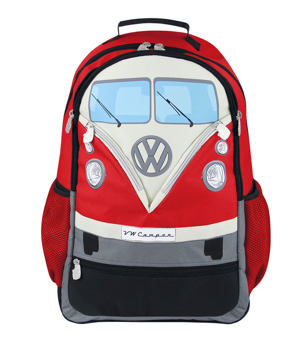 BRISA VW Collection Volkswagen Hiking Laptop University Backpack in T1 Bus Campervan Design 30 L79 galLargeRed