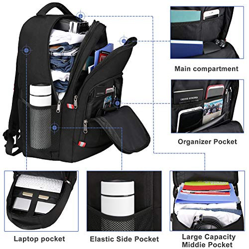 Della Gao Laptop Backpack for Men Large AntiTheft Business Travel Backpack with USB Charging Port Water Resistant Colleg