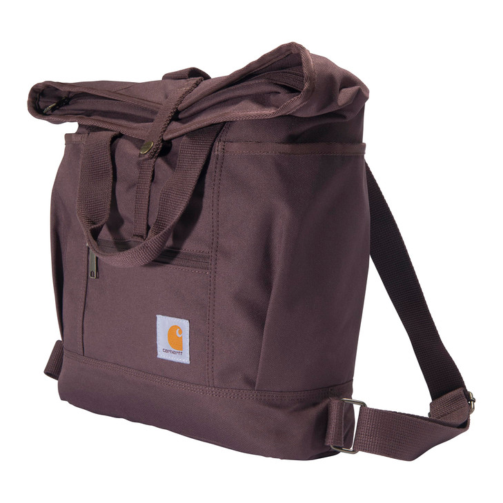 Carhartt Convertible Backpack Tote Durable Tote Bag with Adjustable Backpack Straps and Laptop Sleeve Wine