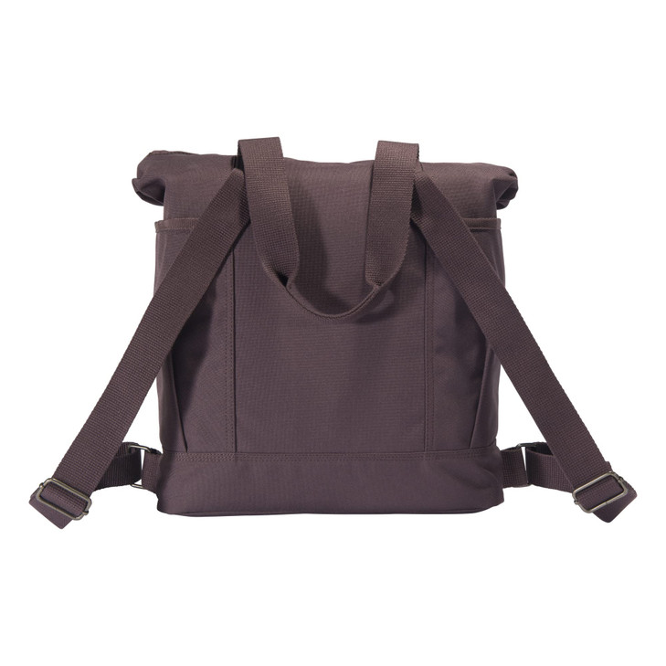 Carhartt Convertible Backpack Tote Durable Tote Bag with Adjustable Backpack Straps and Laptop Sleeve Wine