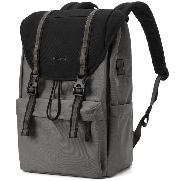 Oumurs Flap Vintage Laptop Backpack Lightweight WaterResistant Casual Daypack Backpack Vintage Classic Rucksack for 1315
