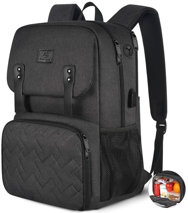 MATEIN Lunch Backpack for Men Insulated Work Backpack with Lunch Compartment Large Padded Laptop Bag Fits 156 Inch Compu