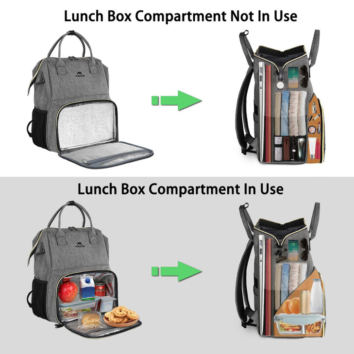 MATEIN Lunch Backpack for Women 156 Inch Laptop Backpack with Lunch Compartment Lightweight Work Backpacks for Teacher N