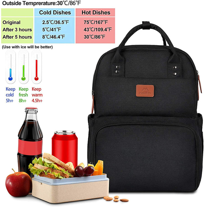 MATEIN Work Backpack for Women Insulated Cooler Backpacks with Lunch Box 156 Inch Laptop Backpack with USB Port Reusable