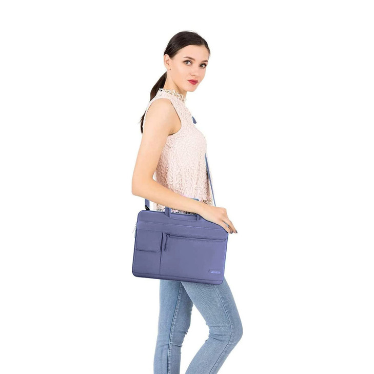 MOSISO Laptop Shoulder Bag Compatible with MacBook AirPro 13133 inch Notebook Polyester Flapover Briefcase Sleeve Case L