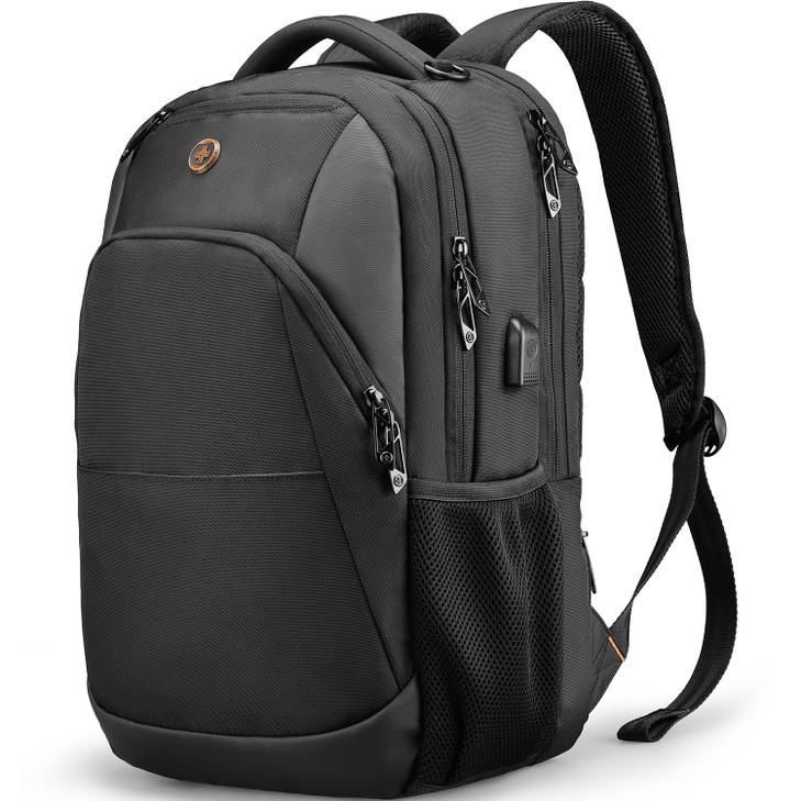 Swissdigital Design Travel Laptop Backpack Laptops Backpack with USB Charging Port for Men Women Fits 16 Inch Notebook B