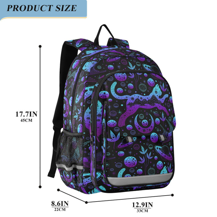 ALAZA Boho Witch Cat Moon Laptop Backpack Purse for Women Men Travel Bag Casual Daypack with Compartment Multiple Pocket
