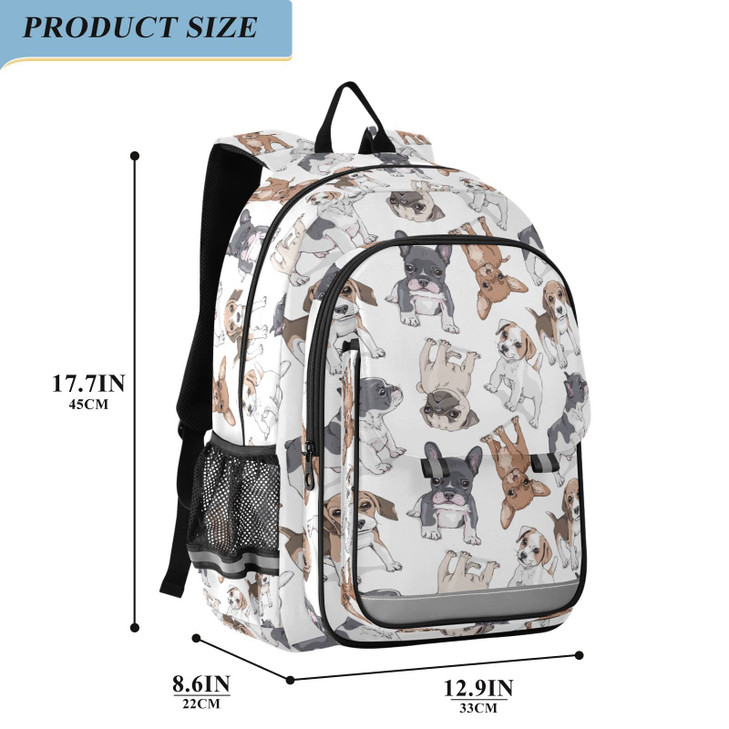 ALAZA Cute Puppy Dog Print Laptop Backpack Purse for Women Men Pug Animal Large Travel Bag Casual Daypack with Compartme