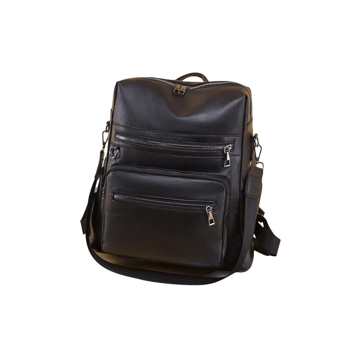 Leather backpacks for women Travel laptop backpack women Large travel back pack Small shoulder bookbag for women Black