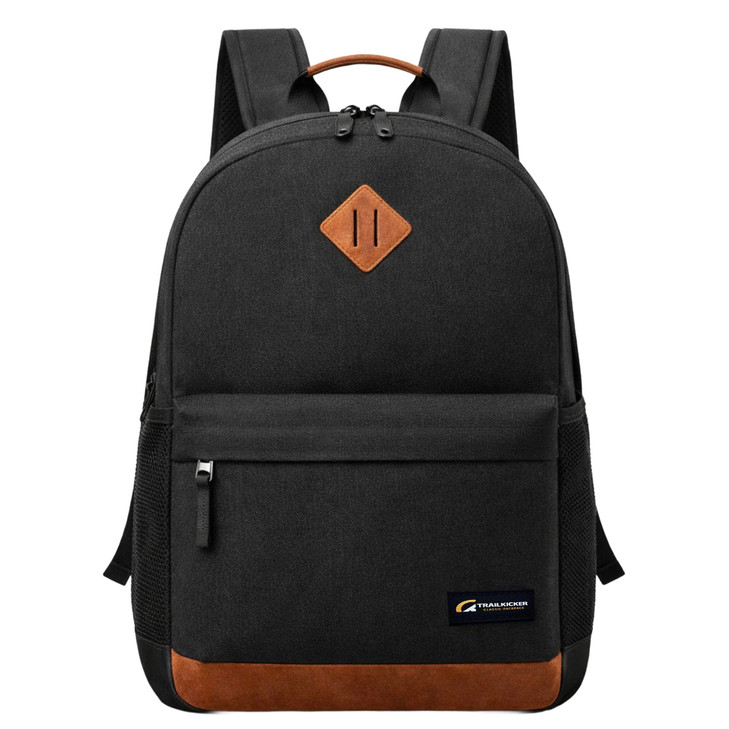 TRAILKICKER Classic Laptop Backpack with Padded 17 inch Laptop Sleeve Multi Pocket Backpack Casual Daypack Backpacks Bla