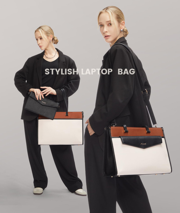 LOVEVOOK Laptop Bag for Women 156 Laptop Tote Purse 2in1 Professional Work Bag Business Briefcase with Clutch Purse Wate