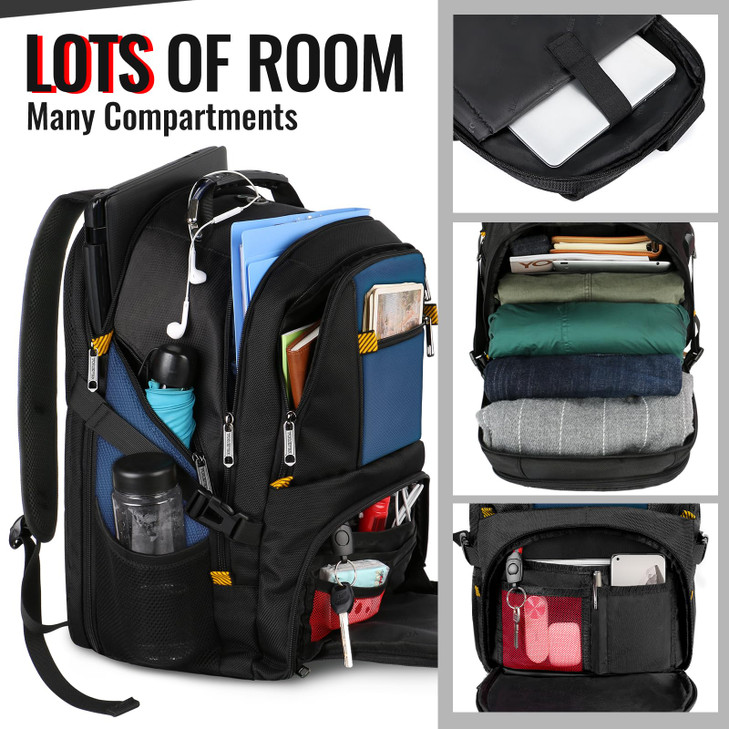 YOREPEK 184 Laptop Backpack Large Backpacks with USB Charger Port TSA Friendly Flight Approved Weekend Carry on Backpack