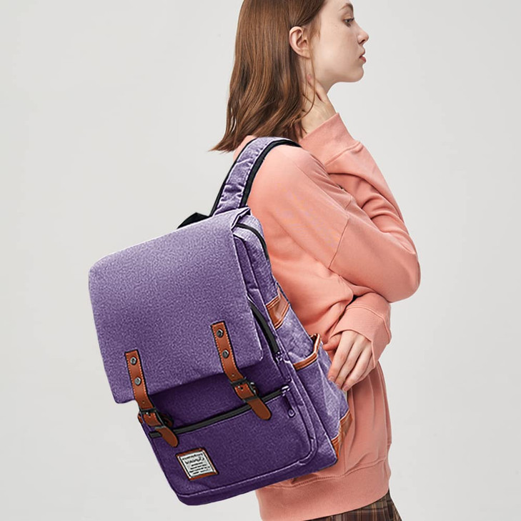 156 inch Laptop Backpack College School Backpacks for Women Men Work Business School Travel Purple