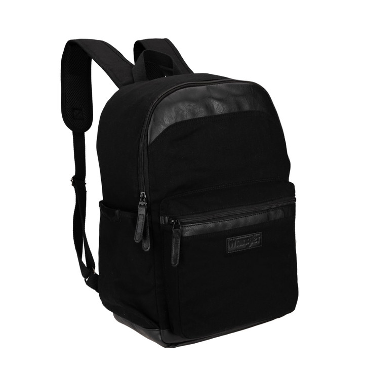 Wrangler Powell Backpack for Travel Classic Logo Water Resistant Casual Daypack for Travel with Padded Laptop Notebook S