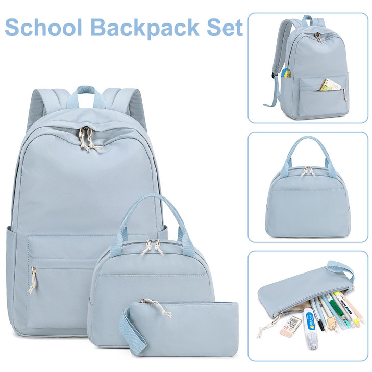 Bluboon Teens Backpack Set Girls School Backpack Lunch Box Pencil Bags Student Bookbags 3 in 1