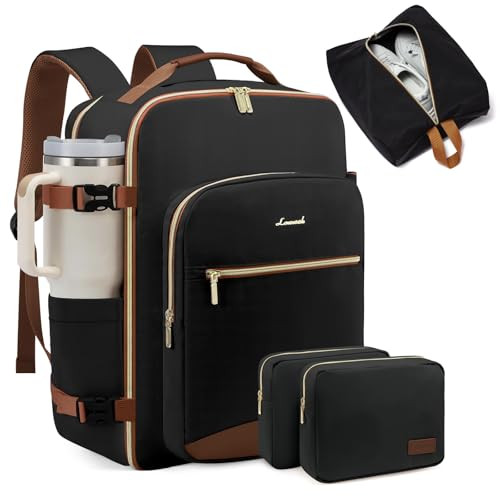 LOVEVOOK 40L Large Travel Backpack for Women Men 17 Inch Carry on Backpack for Traveling on Airplane Personal Item Bag A