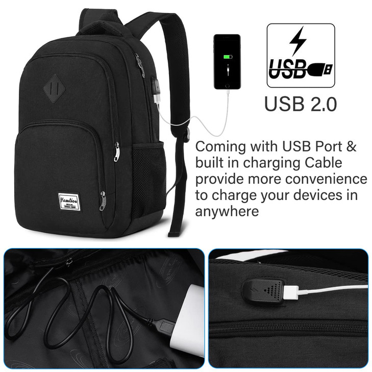 YAMTION 173 Inch Large Backpack for Men and WomenSchool Backpack for TeenagerTravel Laptop Bookbag with USB Charging por
