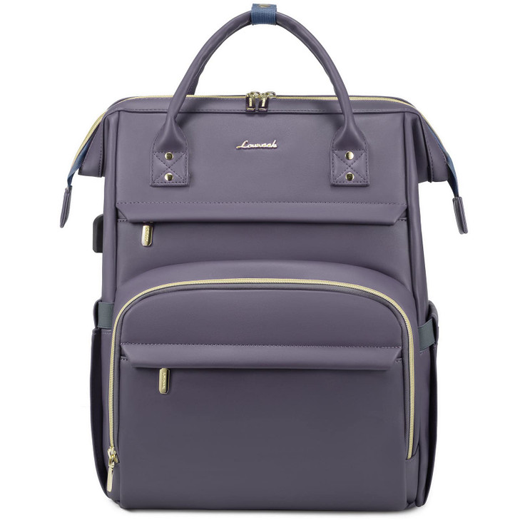 LOVEVOOK Leather Laptop Backpack for Women 18 inchTravel Backpack Purse Nurse Teacher Backpack Computer Laptop BagProfes