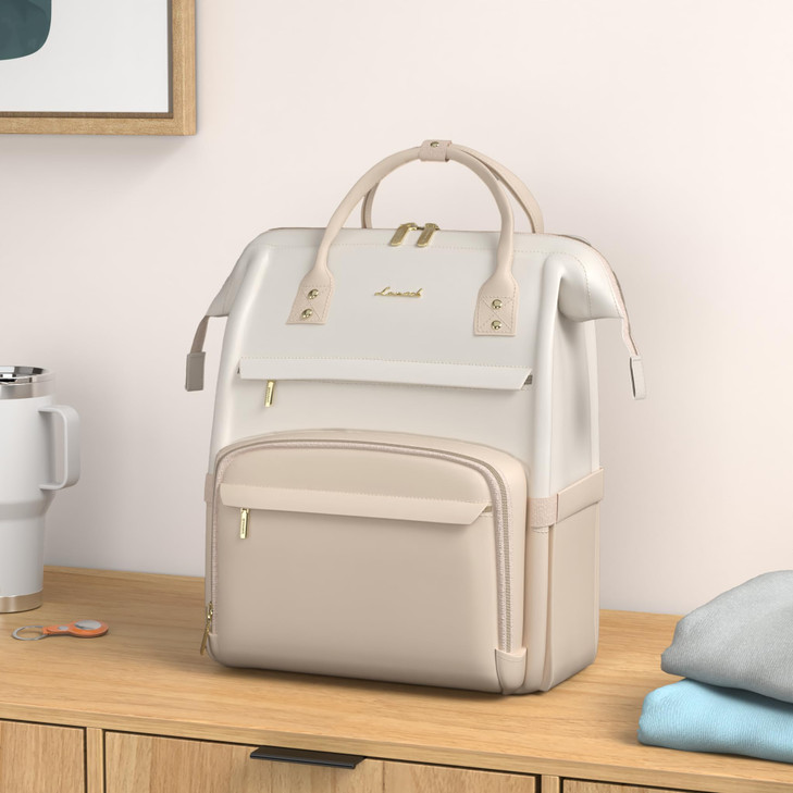 LOVEVOOK Leather Laptop Backpack for Women 17 inchTravel Backpack Purse Nurse Teacher Backpack Computer Laptop BagProfes