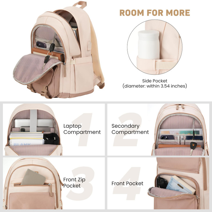 WINDARS School Backpack for Teen Girls Cute College Backpacks for Women Students Aesthetic Bookbag Large 156 Inch Laptop