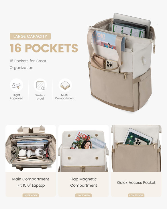 LOVEVOOK Laptop Backpack for Women 156 Inch Work Laptop Bag with USB Port Fashion Teacher Nurse Backpack Purse Waterproo