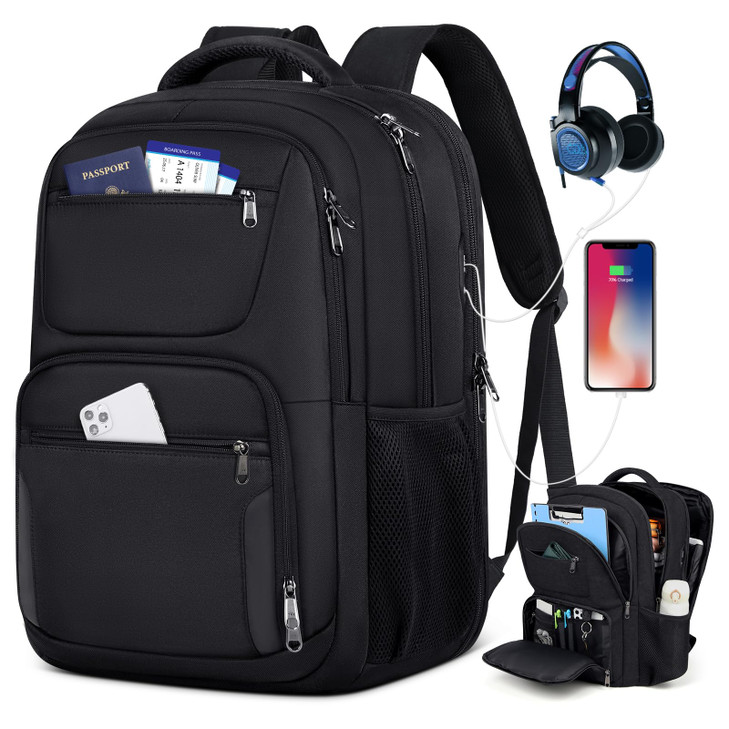 Travel Laptop Backpack 17 Inch Extra Large Laptop Backpack with USB Charging Hole 45L Anti Theft Travel Backpack Water R